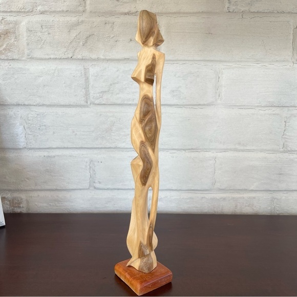 Nude Lady Wooden Art Nouveau Sculpture - Picture 6 of 14